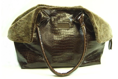 Kalbledertasche Modell St.Moritz in dunkelbraun aus spanischem Lammfell